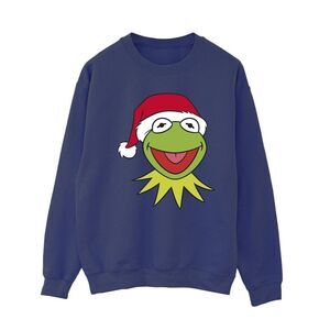 Disney Womens/Ladies Muppets Kermit Christmas Head Sweatshirt / Navy Blue